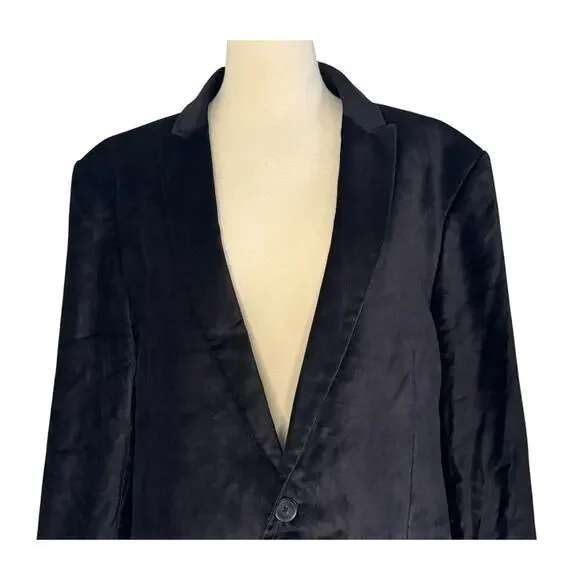 GUESS Fulham Black Velvet Knit Blazer Business Jacket Men’s Size XL - Picture 4 of 11